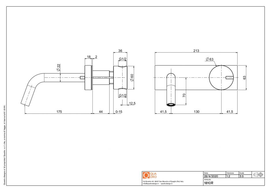 Смеситель для раковины Quadro design Q 18 10R неповоротный излив ФОТО