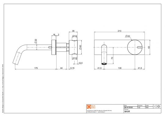 Смеситель для раковины Quadro design Q 18 10R неповоротный излив схема 2 Смеситель для раковины Quadro design Q 18 10R неповоротный излив схема 2