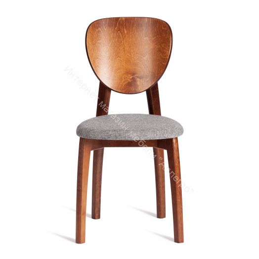 Стул DIAMANTE мягкое сидение бук, 42x42x85см, коричневый, ткань wool dimgrey, серый