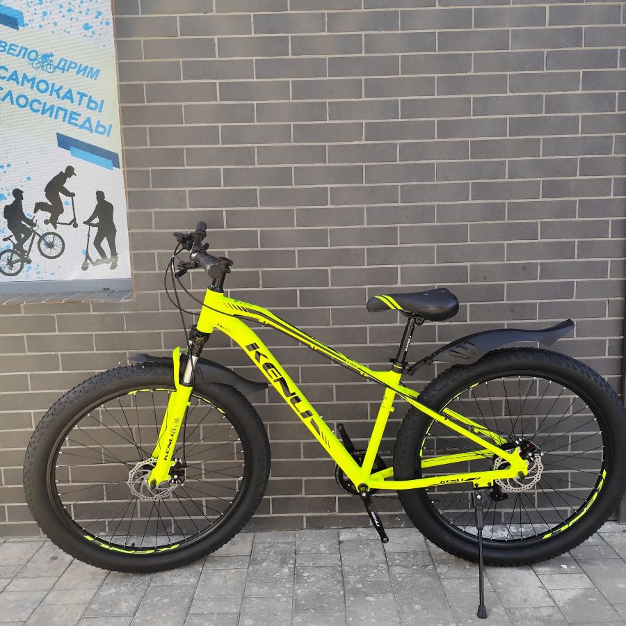 Велосипед полуфет 29"  3.0" алюминиевый 8 скоростей Kenli YEL