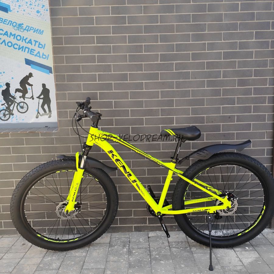 Велосипед полуфет 29"  3.0" алюминиевый 8 скоростей Kenli YEL