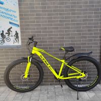 Велосипед полуфет 29"  3.0" алюминиевый 8 скоростей Kenli YEL