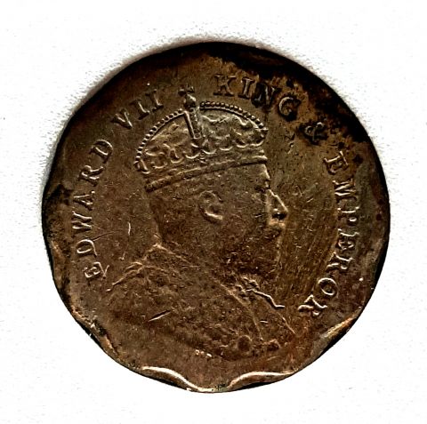 1 анна 1909 Индия AUNC Великобритания Слаб NNC AU-58