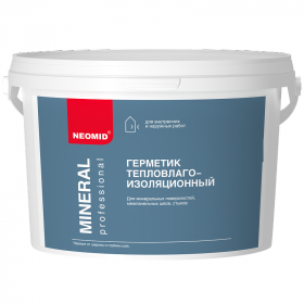 Герметик Тепловлагоизоляционный Neomid Mineral Professional 15кг Серый для Минеральных Поверхностей / Неомид Минерал.