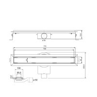 Трап душевой в пол Plumberia Selection PS IN-TILE PST80 комбинированный затвор 6x80 схема 8