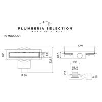 Трап душевой встраиваемый Plumberia Selection PS MODULAR PSM120 4x120 схема 2