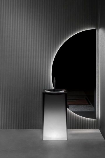 Напольная раковина Antonio Lupi Lavabi AURA 45х45 см с подсветкой и без схема 3