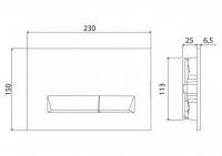 Кнопка смыва BelBagno MARMI цвет-хром матовый BB011-MR-CHROME.M схема 2