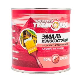 Эмаль для Пола Главный Технолог 0.75л Серая, Износостойкая, Алкидно-Уретановая, Универсальная для Внутренних и Наружных Работ.