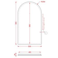 Зеркало Artceram Semiarco 500x900 мм с LED - подсветкой ACS013 схема 2