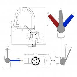 komplekt: Filterli mətbəx kranı Frap F4374-53