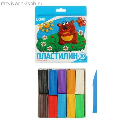 Пластилин "Классика" 10 цветов с европодвесом.