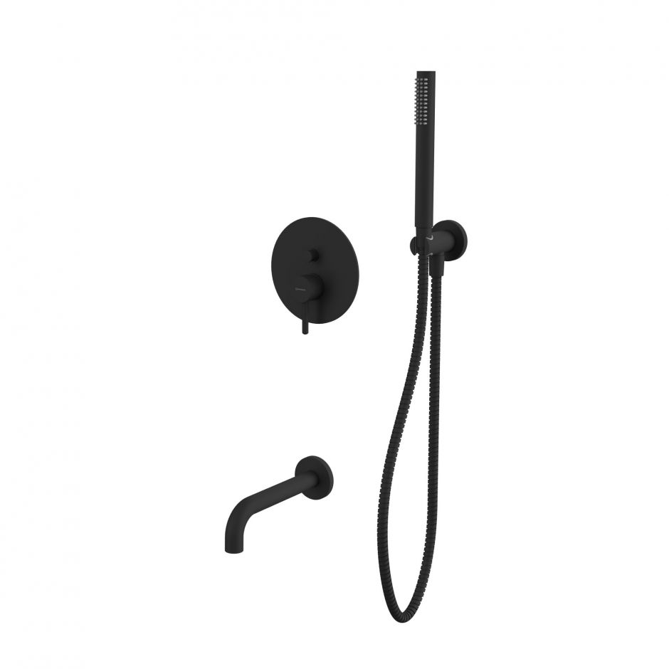 Изображение Душевая система с изливом скрытого монтажа WHITECROSS Y YSET06BL черный матовый