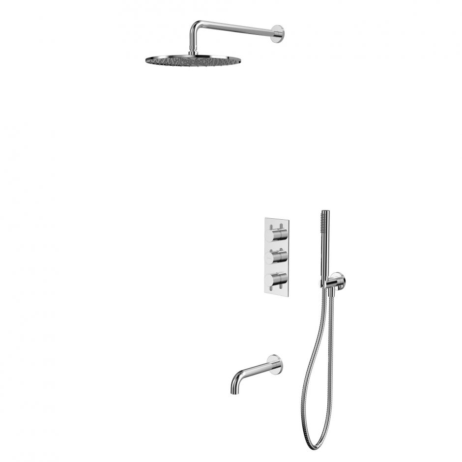 Изображение Термостатическая душевая система с изливом скрытого монтажа WHITECROSS Y YSET11CR хром