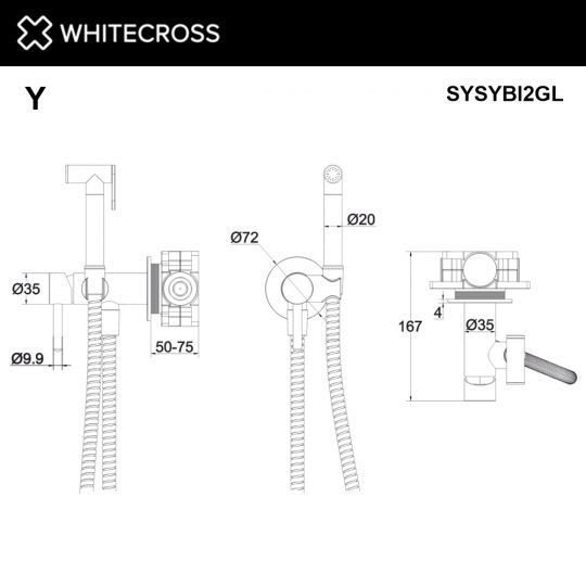 Смеситель с гигиеническим душем WHITECROSS Y SYSYBI2GL золото ФОТО