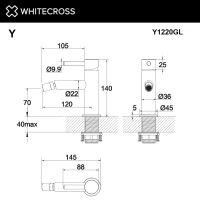 Смеситель для биде WHITECROSS Y Y1220GL золото схема 3