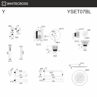 Душевая система с изливом скрытого монтажа WHITECROSS Y YSET07BL черный матовый схема 3