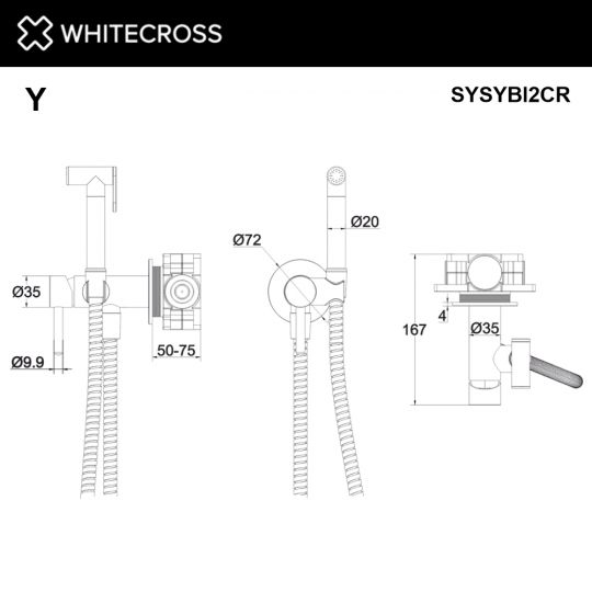 Смеситель с гигеническим душем WHITECROSS Y SYSYBI2CR хром ФОТО