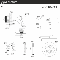 Душевая система скрытого монтажа WHITECROSS Y YSET04CR хром схема 3