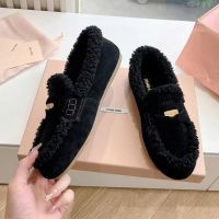 Лоферы MIU MIU Premium с мехом