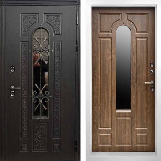 Входная дверь с терморазрывом и стеклопакетом Termo-door Лацио Белая Винорит Венге - Дуб