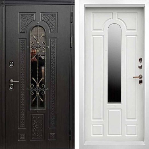 Входная дверь с терморазрывом и стеклопакетом Termo-door Лацио Белая Винорит Венге - Белый софт