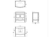 Тумба под раковину Simas Arcade ARMC90 с изогнутыми дверцами 84х49 см схема 2