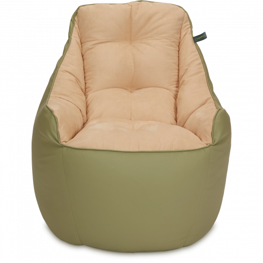 Кресло мешок Босс  Оливка и бежевый