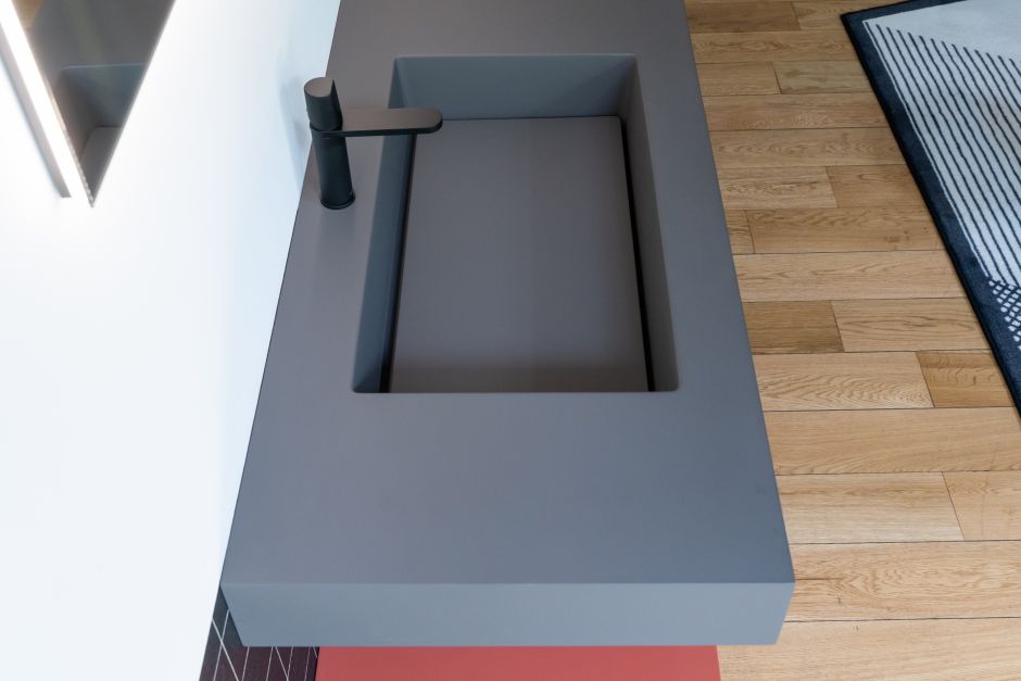 Модульный комплект мебели с раковиной в ванную Antonio Lupi Panta Rei ФОТО