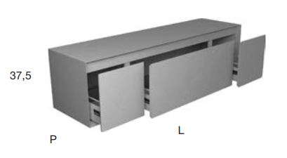 Модульный комплект мебели с раковиной для ванной комнаты Antonio Lupi Panta Rei схема 3