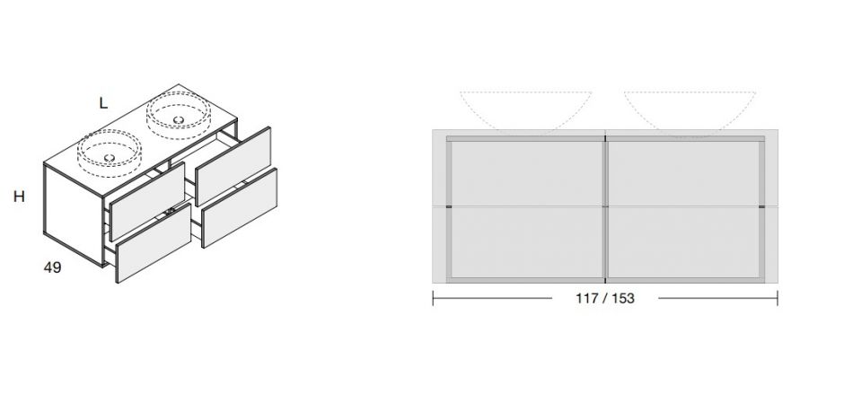 Тумба для ванной комнаты Antonio Lupi Nemesis 50NE10842D 50NE10842D ФОТО