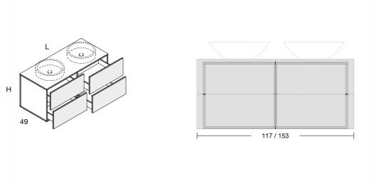 Тумба для ванной комнаты Antonio Lupi Nemesis 50NE10842D 50NE10842D схема 5