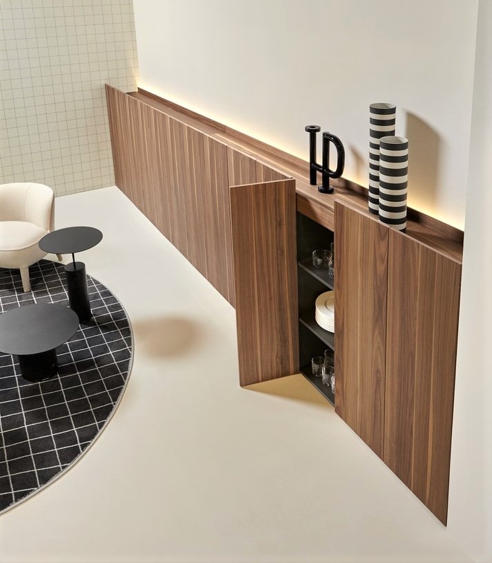 Шкаф в ванную комнату Antonio Lupi ANIMA LIQUIDA NOCE CANALETTO ФОТО