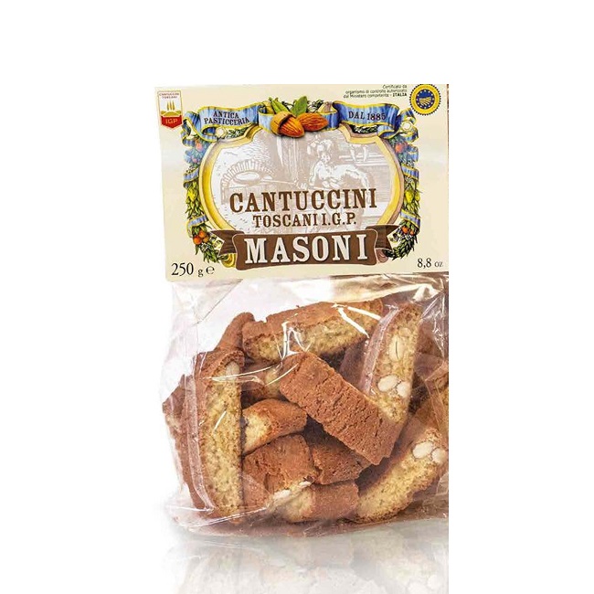 Печенье Кантуччини тосканские IGP Masoni, 250 г; Cantuccini Toscani IGP 250 g