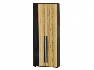 Аэлита С5 Шкаф двухстворчатый (ш860*г350*в2200) Дуб вотан/Черный