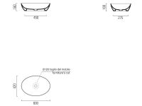 Раковина-чаша накладная овальная GSI PURA 884205 420 мм х 600 мм, Tortora Matte схема 5