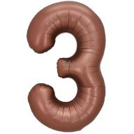 Цифра "3" фольгированная (32/81 см) Шоколад