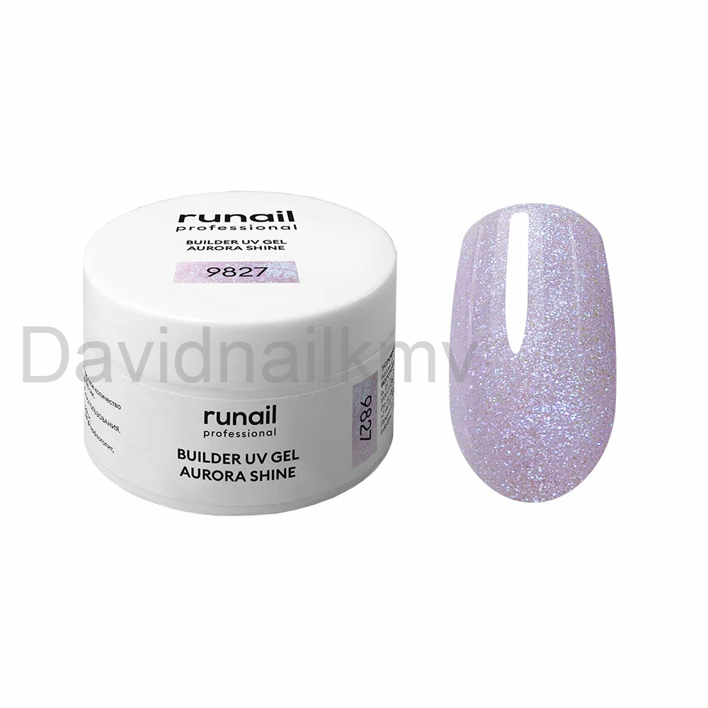УФ-гель c шиммером builder uv-gel, aurora shine, 15г №9827