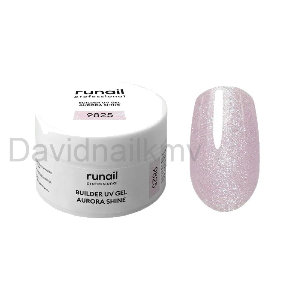 УФ-гель c шиммером builder uv-gel, aurora shine, 15г №9825