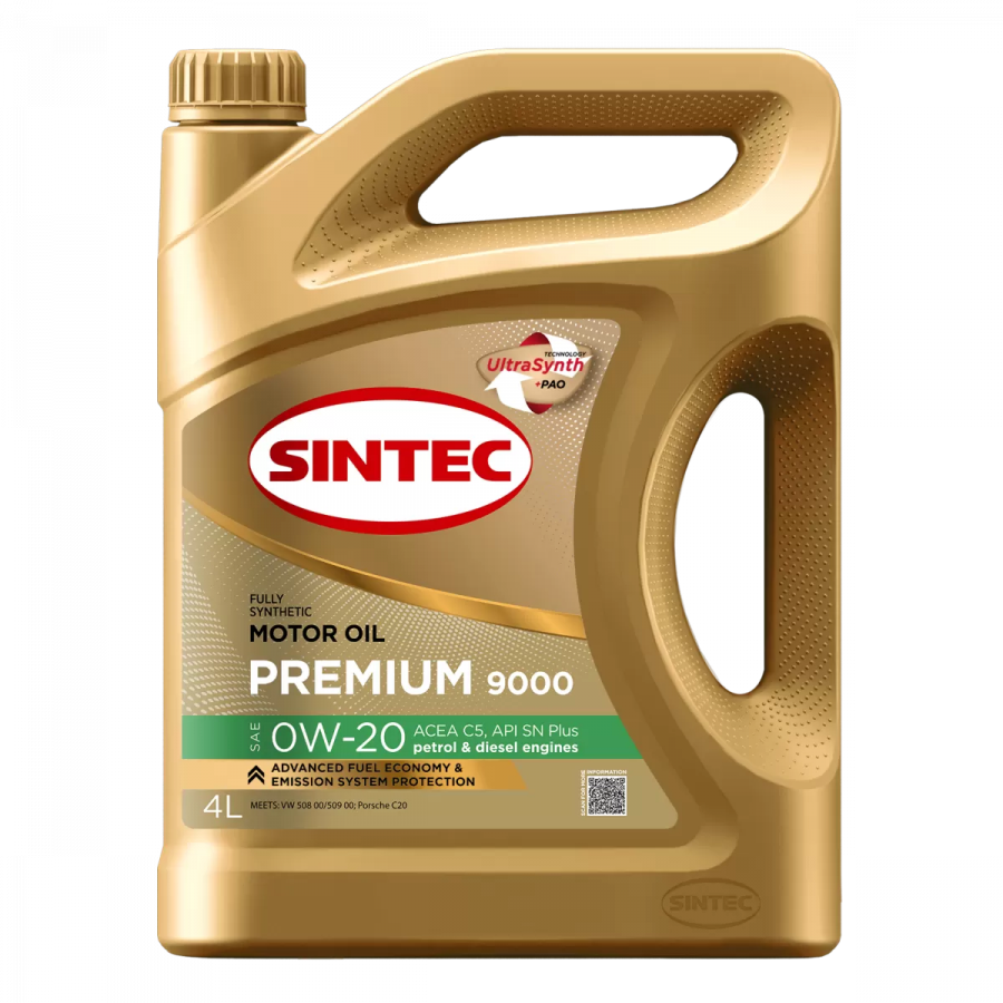 Sintec Premium 9000 0W-20 C5 API SN PLUS, 4л