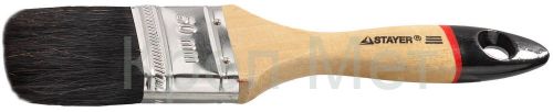 STAYER UNIVERSAL-EURO, 50 мм, 2″, чёрная натуральная щетина, деревянная ручка, все виды ЛКМ, плоская кисть (01022-050)