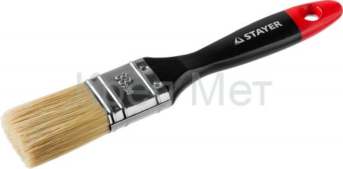 STAYER Universal, 38 мм, 1.5″, светлая, натуральная щетина, деревянная ручка, все виды ЛКМ, плоская кисть, Professional (0104-038)