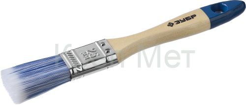 ЗУБР АКВА, 25 мм, 1″, светлая искусственная щетина, деревянная ручка, для воднодисперсионных и акриловых ЛКМ, плоская кисть (4-01007-025)