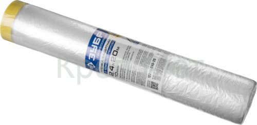 ЗУБР 20 м x 2.4 м, 10 мкм, HDPE, пленка укрывная с клейкой лентой, Профессионал (12250-240-20)