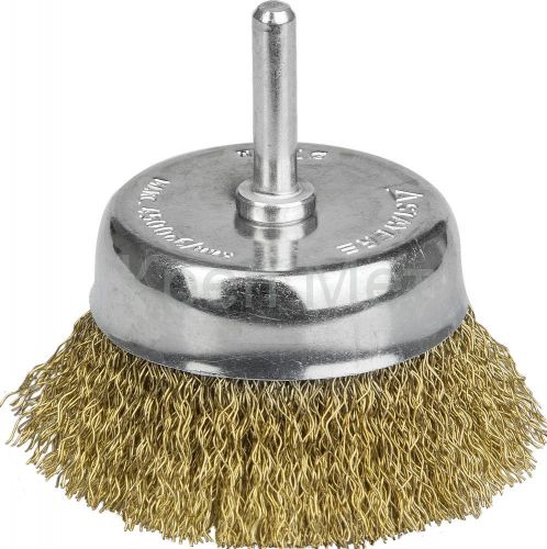 STAYER 75 мм, витая латунированная стальная проволока, 0.3 мм, чашечная щетка для дрели, Professional (35117-075)