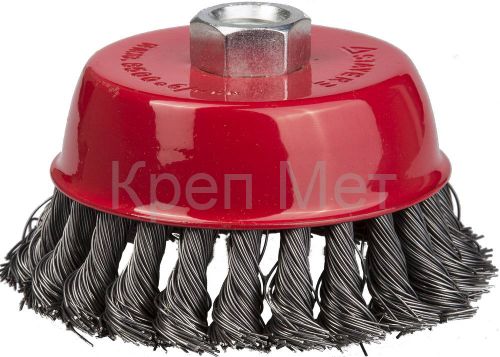 STAYER 100 мм, жгутированная стальная проволока 0.5 мм, чашечная щетка-крацовка для УШМ, Professional (35128-100)