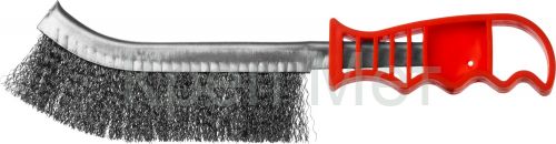 MIRAX однорядная, витая стальная проволока 0.3 мм, щетка ручная с пластмассовой рукояткой (35112-2)