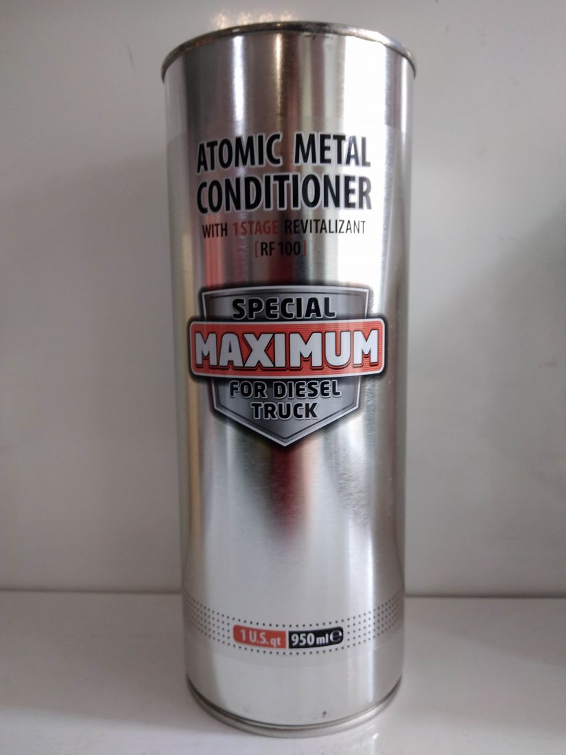 Добавка многофункциональная в масло "Атомарный кондиционер металла MAXIMUM FOR DIESEL TRUCK с ревитализантом 1 Stage" (баллон 950 мл)