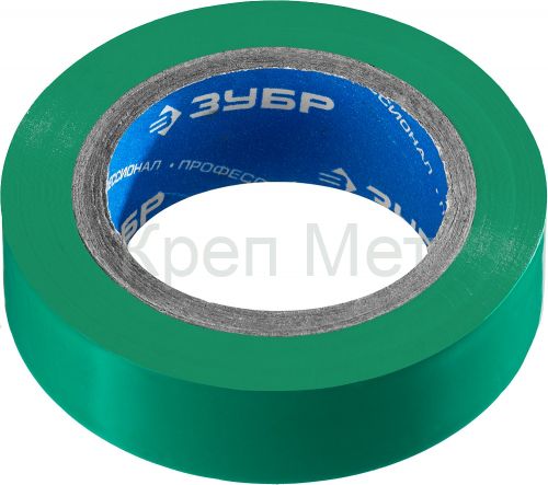 ЗУБР ЭЛЕКТРИК-10, 15 мм х 10 м, 6 000 В, зеленая, не поддерживает горение, изолента ПВХ, Профессионал (1233-4)