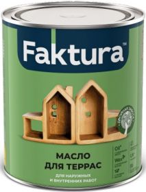 Масло Тунговое с Натуральным Воском Faktura 0.7л для Террас и Садовой Мебели для Наружных и Внутренних Работ / Фактура